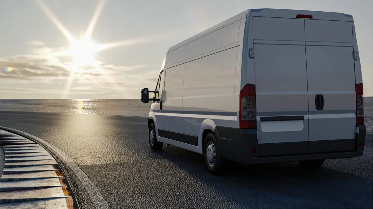 3d-rendering-truck-road-travels-sun-cargo-transportation-concept